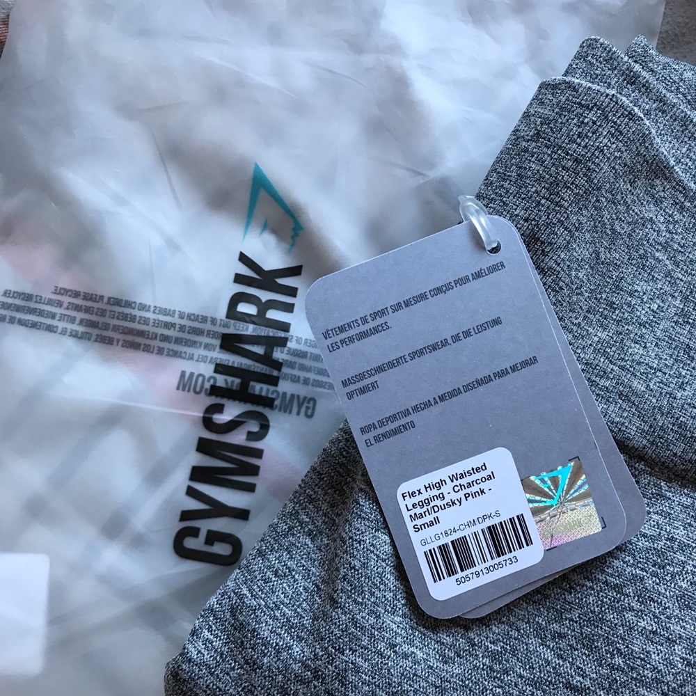 Gymshark Flex High Waisted Charcoal/Dusky Pink